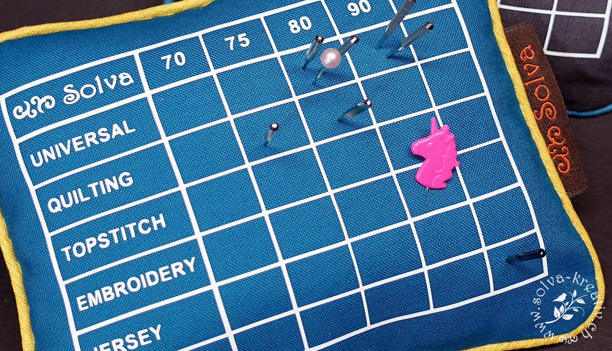 Nadelkissen mit Paspel für Nähmaschinennadeln